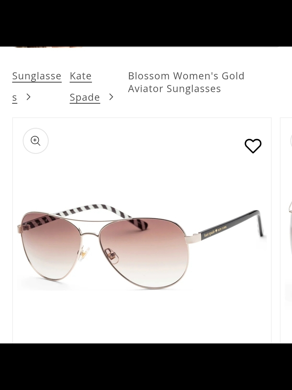 kate spade Gold Frame Aviator Sunglasses with Pink Gradient Lenses
